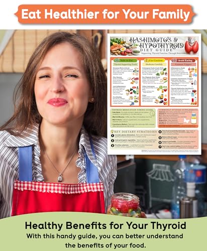 Hashimoto’s & Hypothyroid Diet Guide 8.5x11 Food Reference Magnet Thyroid Friendly Nutrition Chart Safe Foods Caution List Avoid Foods Medication Timing Guide Autoimmune Kitchen Wellness Reminder