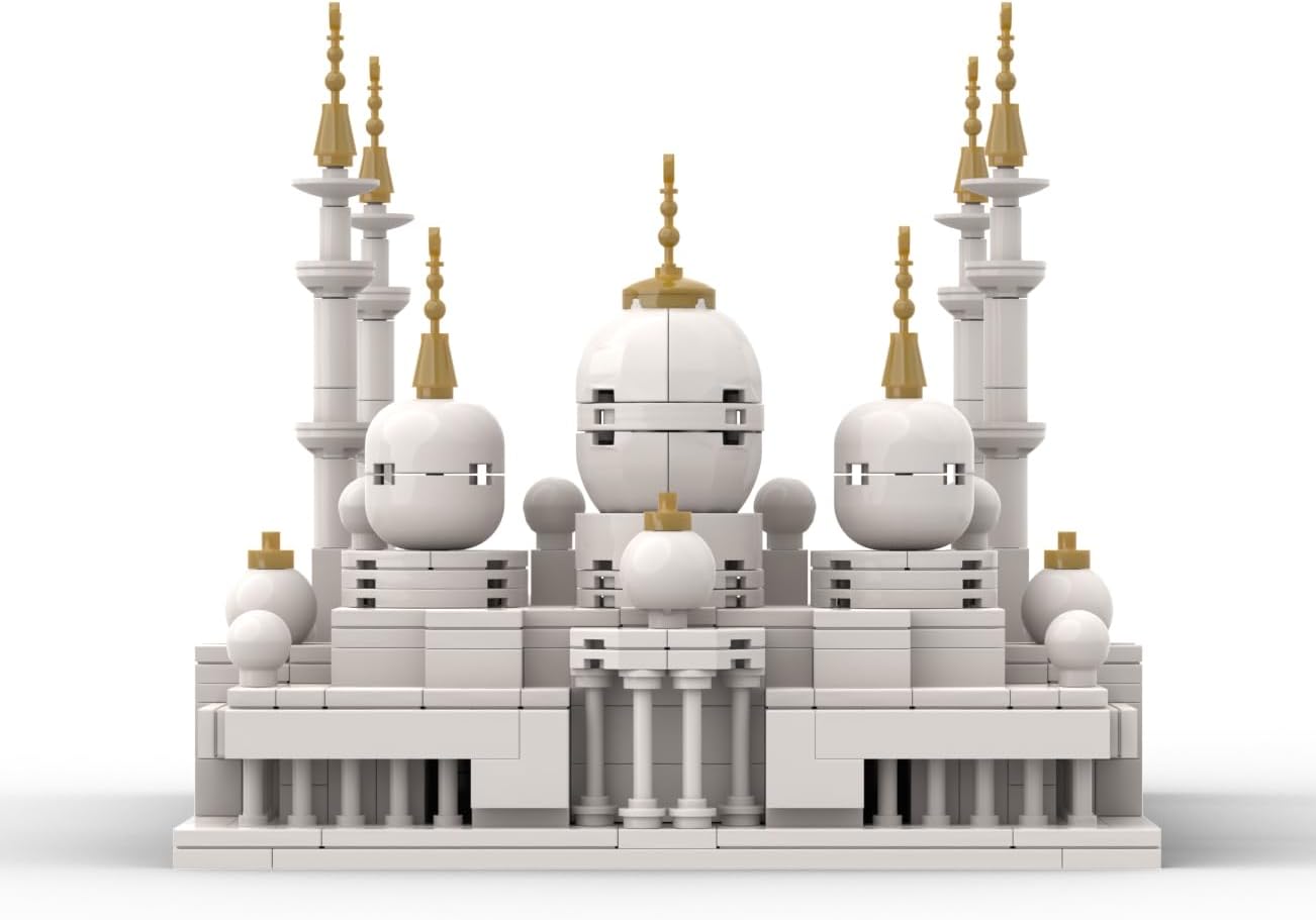 sterope Abu Dhabi Mosque Sheikh Zayed Grand Mosque Building Blocks, Assembly Toy, World Landmark Model, Muslim Architecture Plastic Set Eid al Fitr Gift image 3