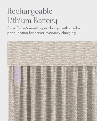Image of Graywind Motorized Curtains with Track, Room Darkening Smart Curtains, Rechargeable Curtains Compatible with Alexa & Remote Control for Large Windows, Custom Drapes Up to 220 inch, Manner (Brown)