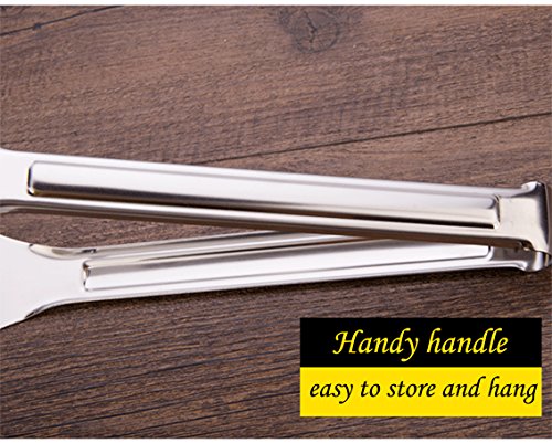 Tenta Tenta Kitchen Tongs Stainless Steel Buffet Serving Utensils Salad Bbq Tongs Heavy Duty Serving Food Tongs For Frying,Cooking,Clipping Toast Bread,Grilling,Pastry, Sandwich,12 Inch （3 Pack） #TOP2