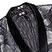 Hi-Tie Men Suit Blazer Shawl Lapel One Button Floral Blazer for Men Dinner Party Regular Fit Long Sleeve,Black Silver Rose Flower,2X-Large