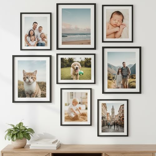 Image of kotart Photo Frame For Wall decoration | Wooden Frames For living room Office | Aesthetic Frames For Wall Decor Gifts | Photo frame for Home Decor Bedroom | Set of 8