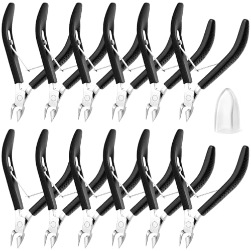 12 Pcs Cuticle Nippers Bulk, Stainless Steel Nail Cuticle Trimmer