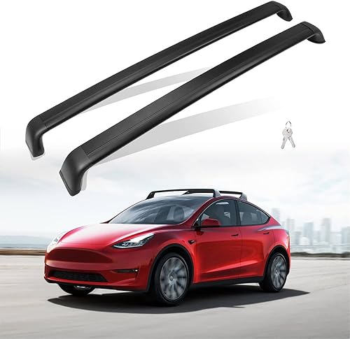 AUXPACBO Barra transversal con cerradura para Tesla Modelo Y 2020 2021 2022 2023 2024 Accesorios para portaequipajes en la azotea para canoa, kayak,
