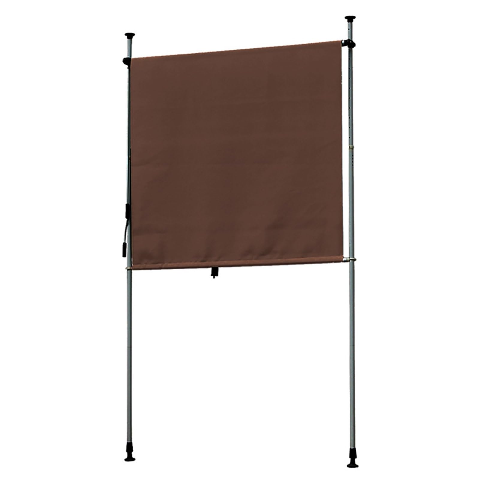 Tenda a rullo retrattile da 200 cm, con manovella manuale, resistente ai raggi UV, altezza regolabile, per patio e portico (marrone)