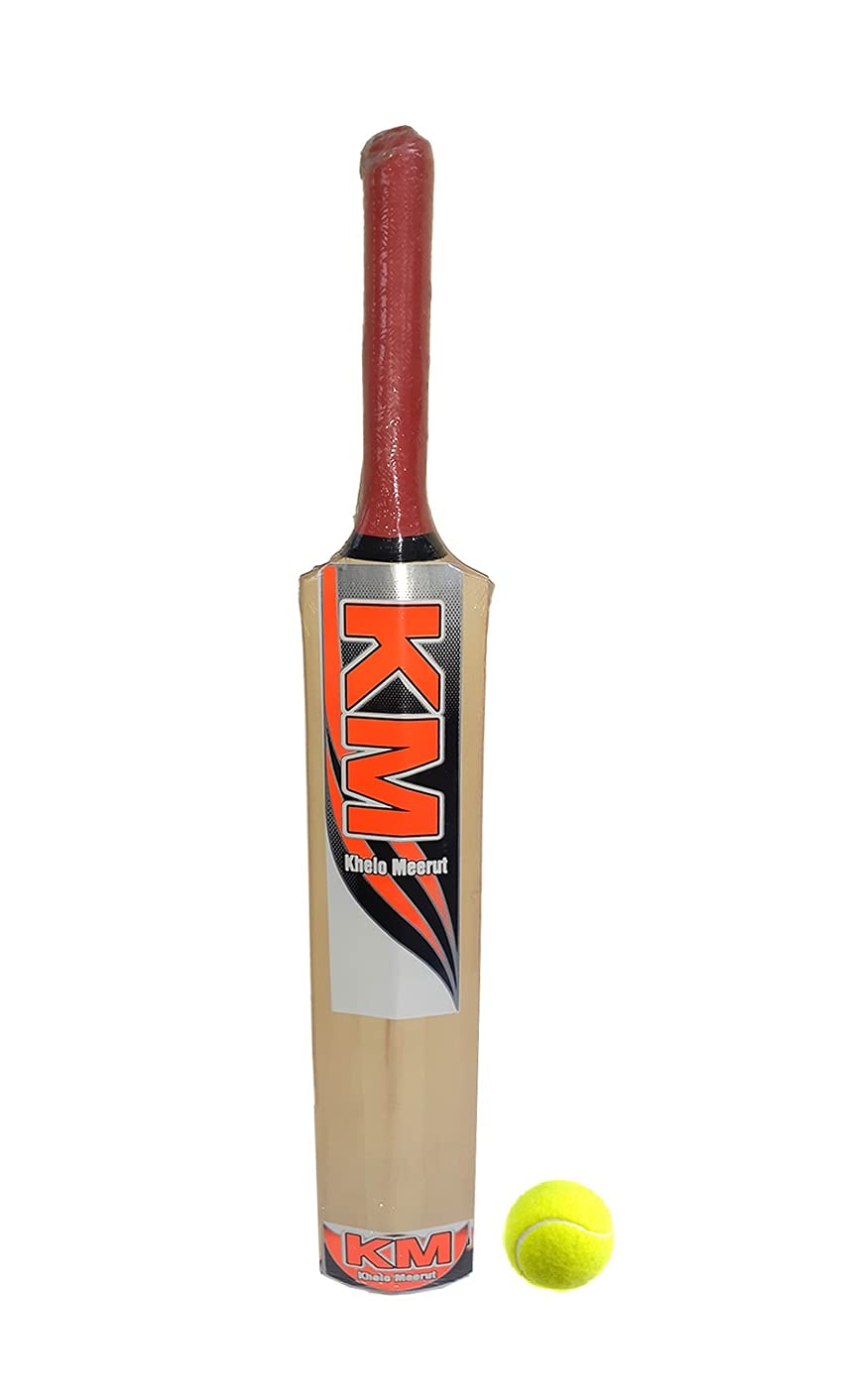 Khelo Meerut Poplar Willow Cricket Bat with 1 Tennis Ball for Kids (Size 0) (B09714V7TJ) Amazon Price History, Amazon Price Tracker