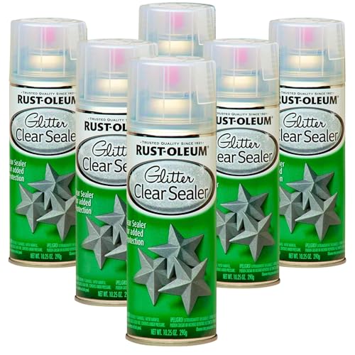 Image of Rust-Oleum 267736-6PK Specialty Glitter Spray Paint, 10.25 Oz, Clear Sealer, 6 Pack