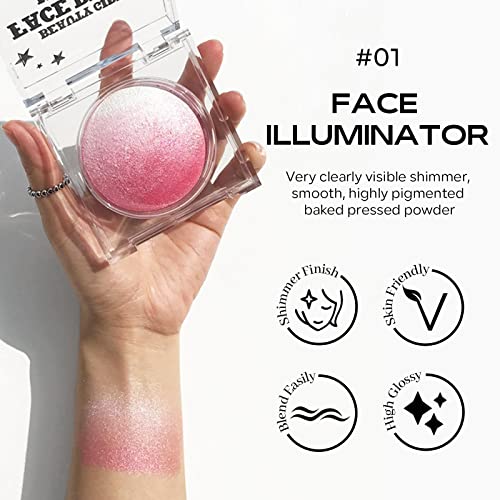 Kyda Pink Blush Powder, Pink Face Highlighter Baked Blush thumb #4