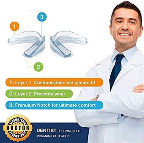 Custom-Fit Mouth Guard for Grinding Teeth, Comfortable and Effective Mouth Guard for Clenching Teeth at Night, Mouth Guard for Bruxism and Teeth Clenching pacl of 6