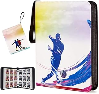 Scrapbook Football 720 Cards Trading Cards Album with 40 Removable Sheets 9 Pockets Card Tie Book Folder Card Wallet Baseball Compatible Cards / NFL / TCG / MTG Sports Cards Storage