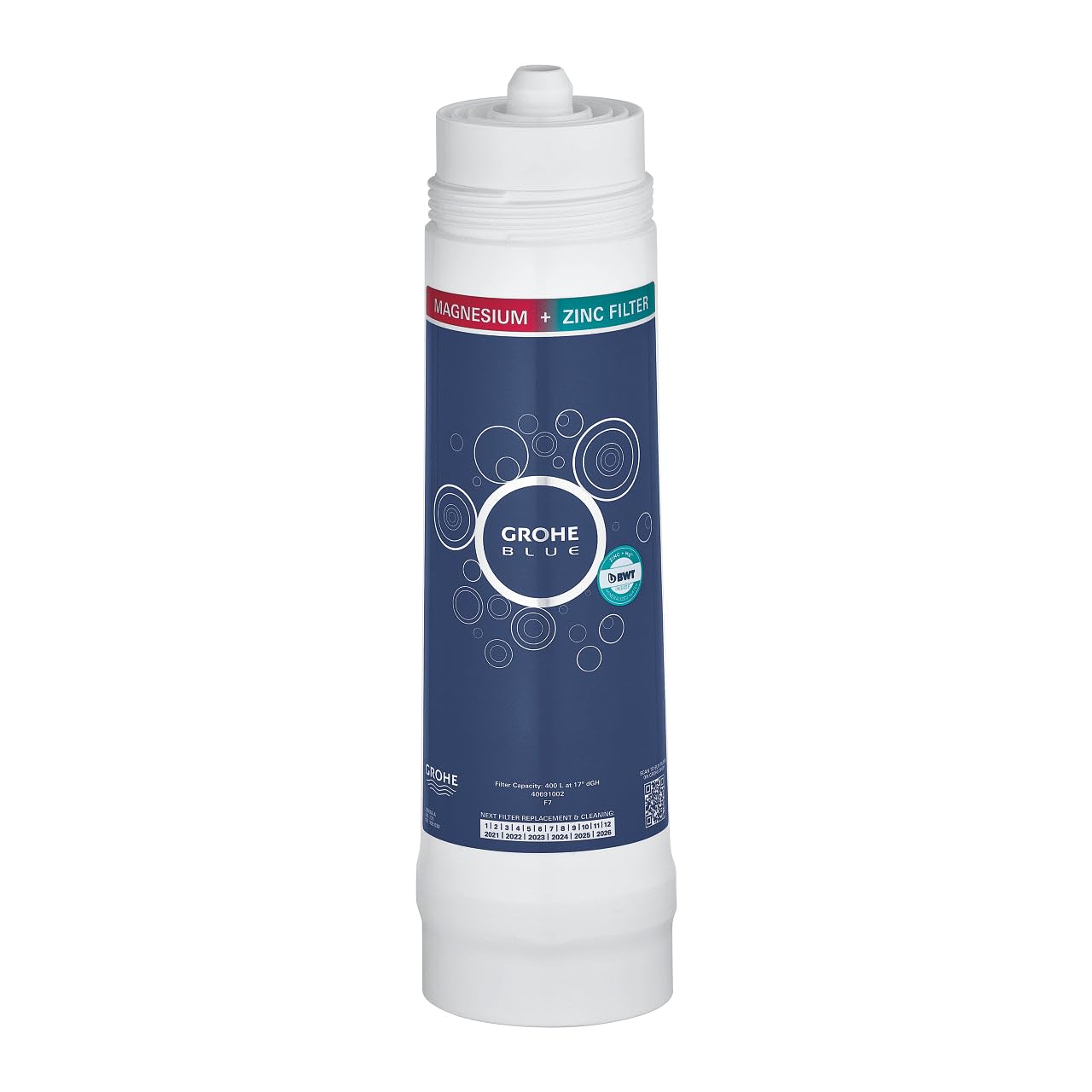 GROHE Blue Magnesium + Zinc Filter (Enriches Water with Up to 35mg/l Magnesium and 3mg/l Zinc, 400L Capacity at 17° DGH