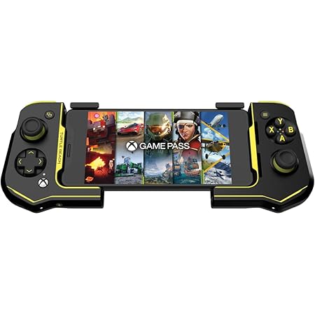 【Xbox 公認】Turtle Beach スマホ コントローラー ATOM Bluetooth Xbox Cloud対応 ブラック/イエロー 20時間 Game Pass1ヵ月 Android 8.0+ / GeForce Now / Steam Link
