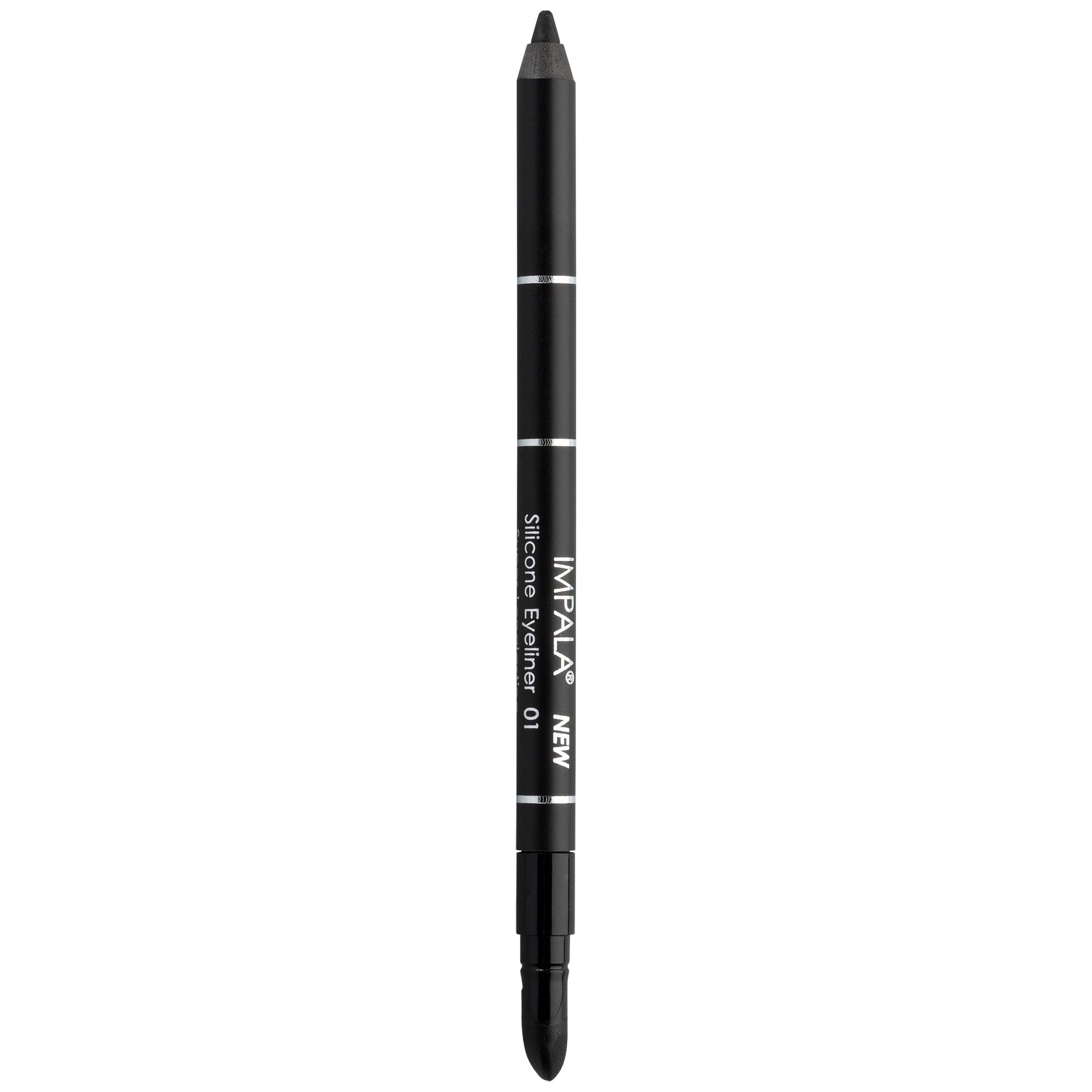 IMPALA | Lápiz de Ojos Waterproof con Silicona, Color Negro Mate Nº 01 | Trazo Definido o Efecto Difuminado | Textura Cremosa Fácil de Aplicar | Color Intenso Duradero y Resistente al Agua