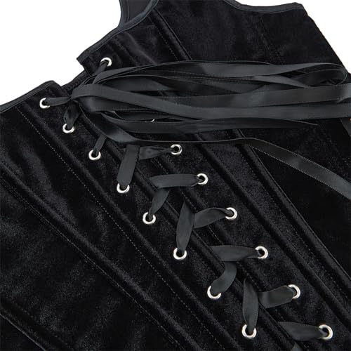 Womens Bustier & Corset Black Lace Boned-Top Mesh Tops Renaissance Fit Crop Waist Bodyshaper Gothic Vintage Jacquard Lingerie2