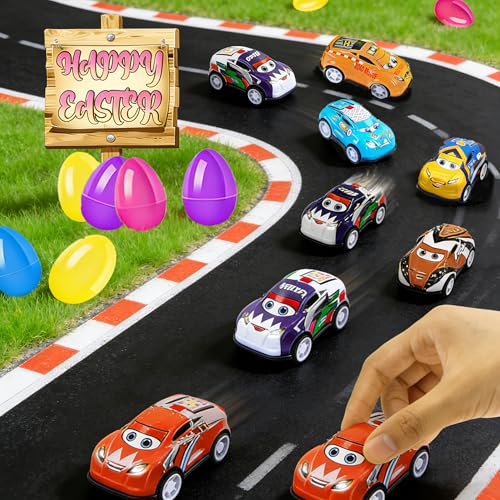24 Pack Carros de Carrera para Pascua Mini Pull Back miniatura 4