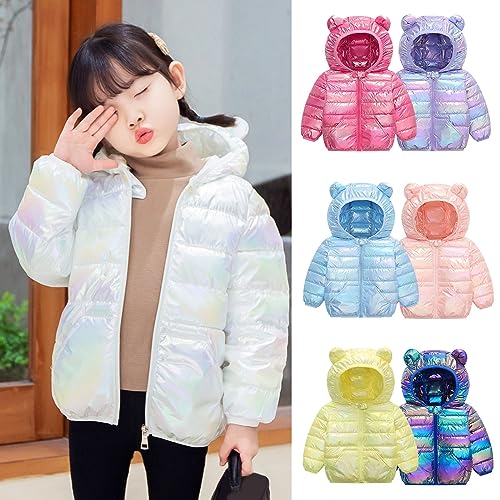 Boys and Toddlers' Metallic Puffer Jacket for Baby Girls Quilted Hooded Down Coat Lightweight Packable Winter Coat3