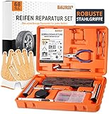 BAURIX® Premium Reifenreparaturset [68-teilig] - Autoreifen Reparaturset - Reifen Reparaturset ohne Reifenwechsel - zuverlässiges Tubeless Reparaturset für jeden Reifen