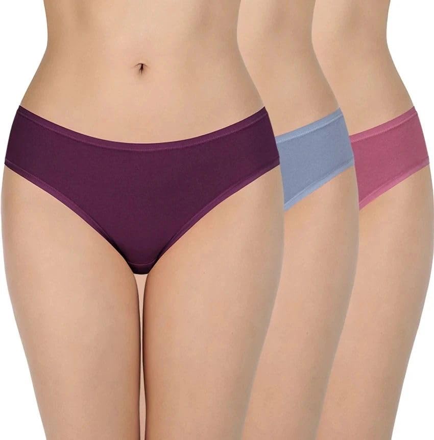 Women Hipsters Panties 100% Super Soft Cotton Hipster Ladies Plain Bright Panty/Innerwear Soft Panties Underwear Combo Pack 3-image-48