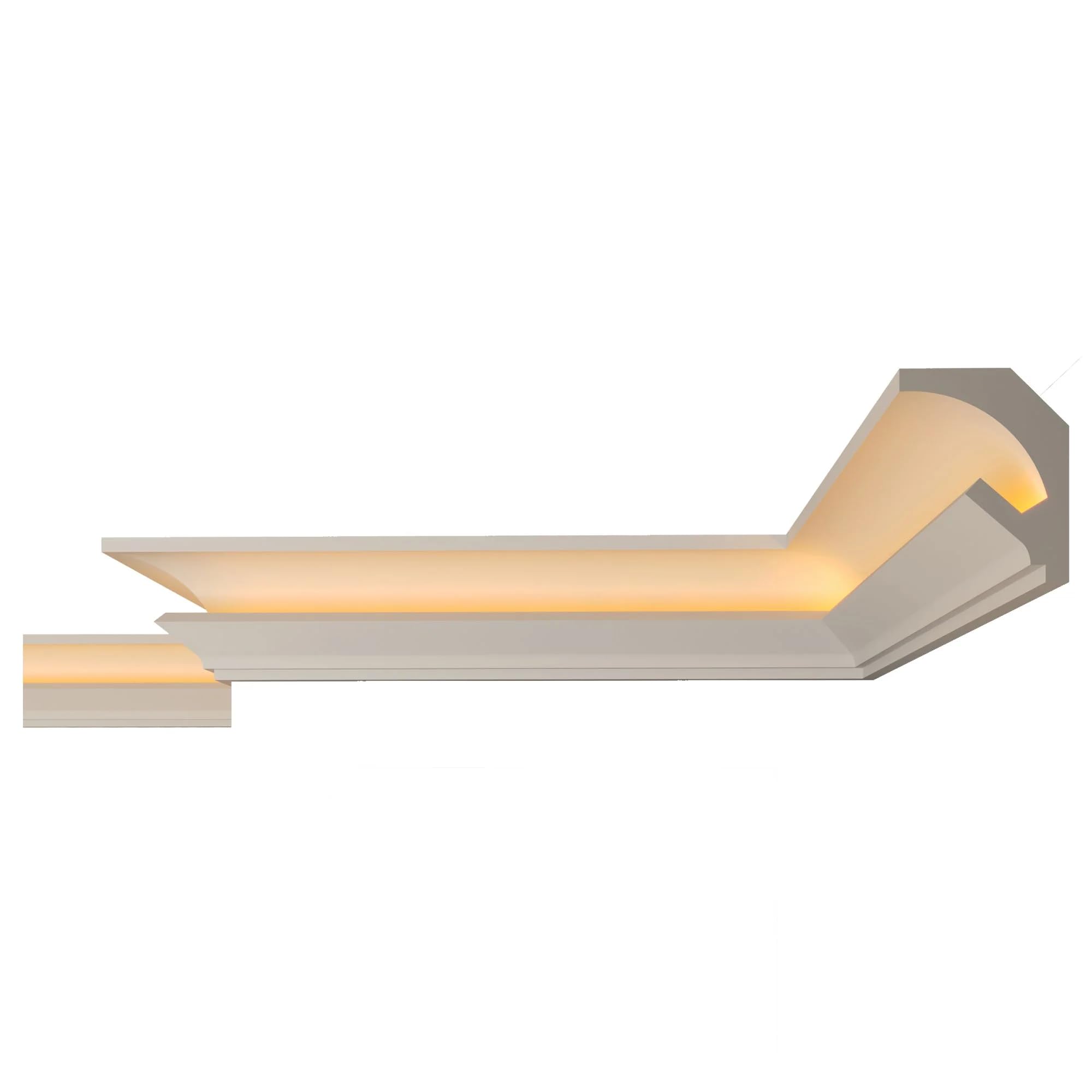 FAST DECOR Premium LED Coving Cornice – Lightweight XPS Ceiling Moulding – Indirect LED Strip Lighting Ready – Paintable & Easy to Install, XPS (CLF07, Internal Corner (20cm))