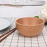 Haofy Cuencos de Arroz y Sopa de Madera, Vajilla de Comedor Hecha a Mano para Cocina y Camping, Tamaños Medianos Grandes (Tamaño mediano 12 * 6cm)