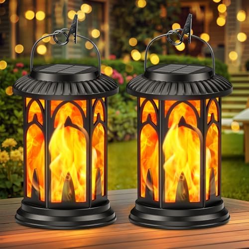 GEARLITE Solar Lights Outdoor Garden, 2 Pack Solar Lantern Outdoo...