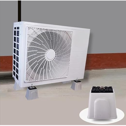 M&M HARIS AC PVC Stand 4 Pack Anti-Vibration with Rubber Pads, Anti-Vibration Shock Absorbing Rubber Mounting Bracket for Outdoor Ductless Mini Split Air Conditioner 1.5 Ton & 2 Ton.