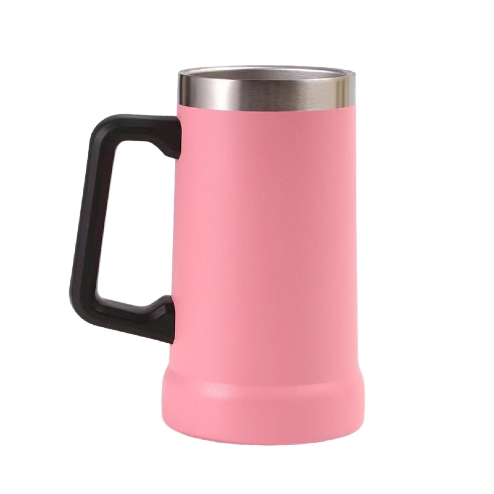 matumou 700ML Beer Stein Double Wall Insulation Stainless Steel Coffee Mug Thermal Tumbler for Hot Cold Drinks Big Grip Shatterproof