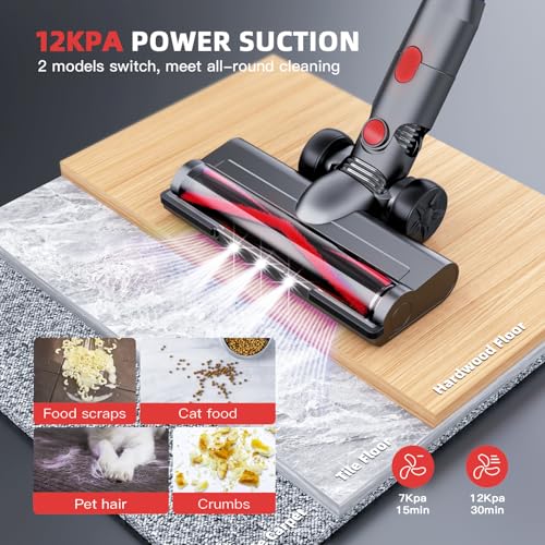 Using cordless vacuum cleaner on carpet