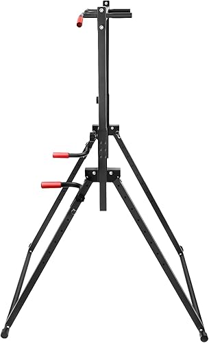 Miniatura 8 de Estación de dominadas, torre de energía triangular, estación de barra de dominadas plegable, torre multifunción ajustable en altura, soporte de