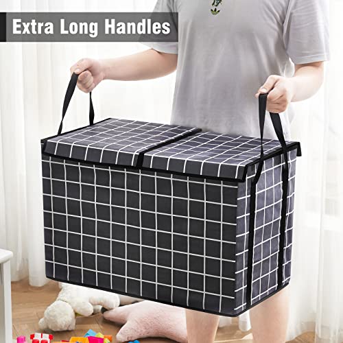 Kids Toy Box Chest With Flip-Top Lid, Large Collapsible Sturdy Toy Organizer For Girls And Boys, Storage Trunk For Playroom, Nursery (82L, Blackwhite) #TOP3