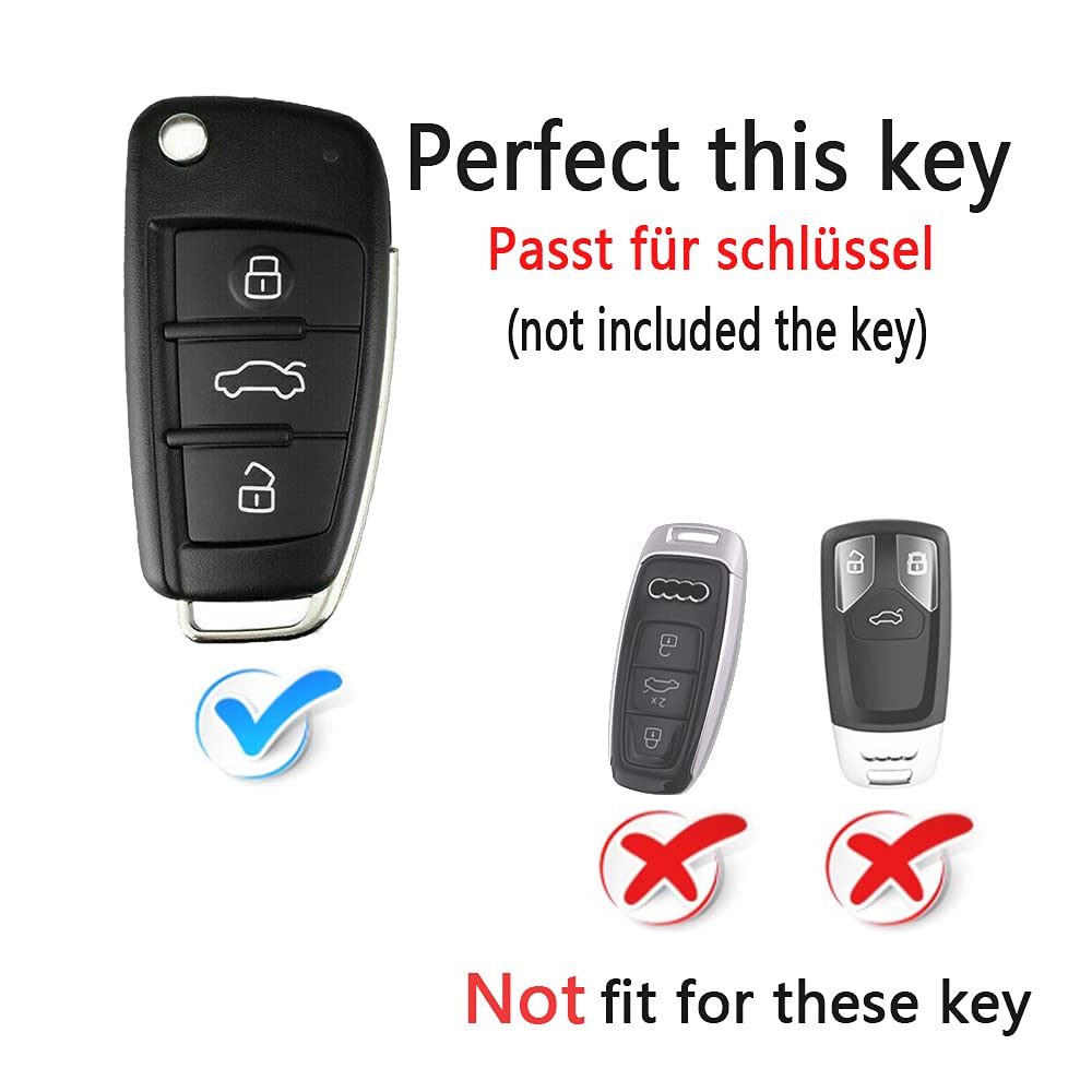 HIBEYO Custodia Protettiva per Chiave Audi A1 A3 A4 A6 Q3 Q5 Q7 S3 R8