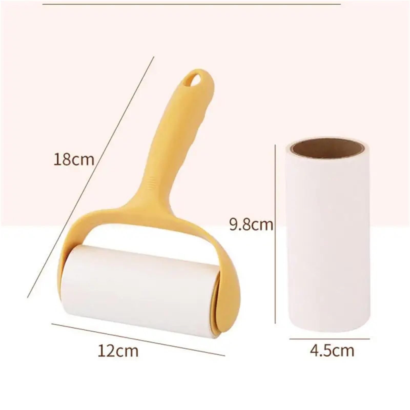 10 Rollos de Rollo Papel en Forma lágrima, Rodillo Adhesivo, limpiaparabrisas, Ropa for el Pelo Mascotas, removedor alfombras, Accesorios Cepillo Limpieza reemplazables(Yellow)