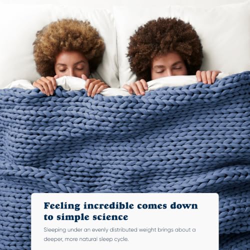 Image of Bearaby Cotton Hand-Knit Weighted Blankets for Adults - Chunky Knit Blanket