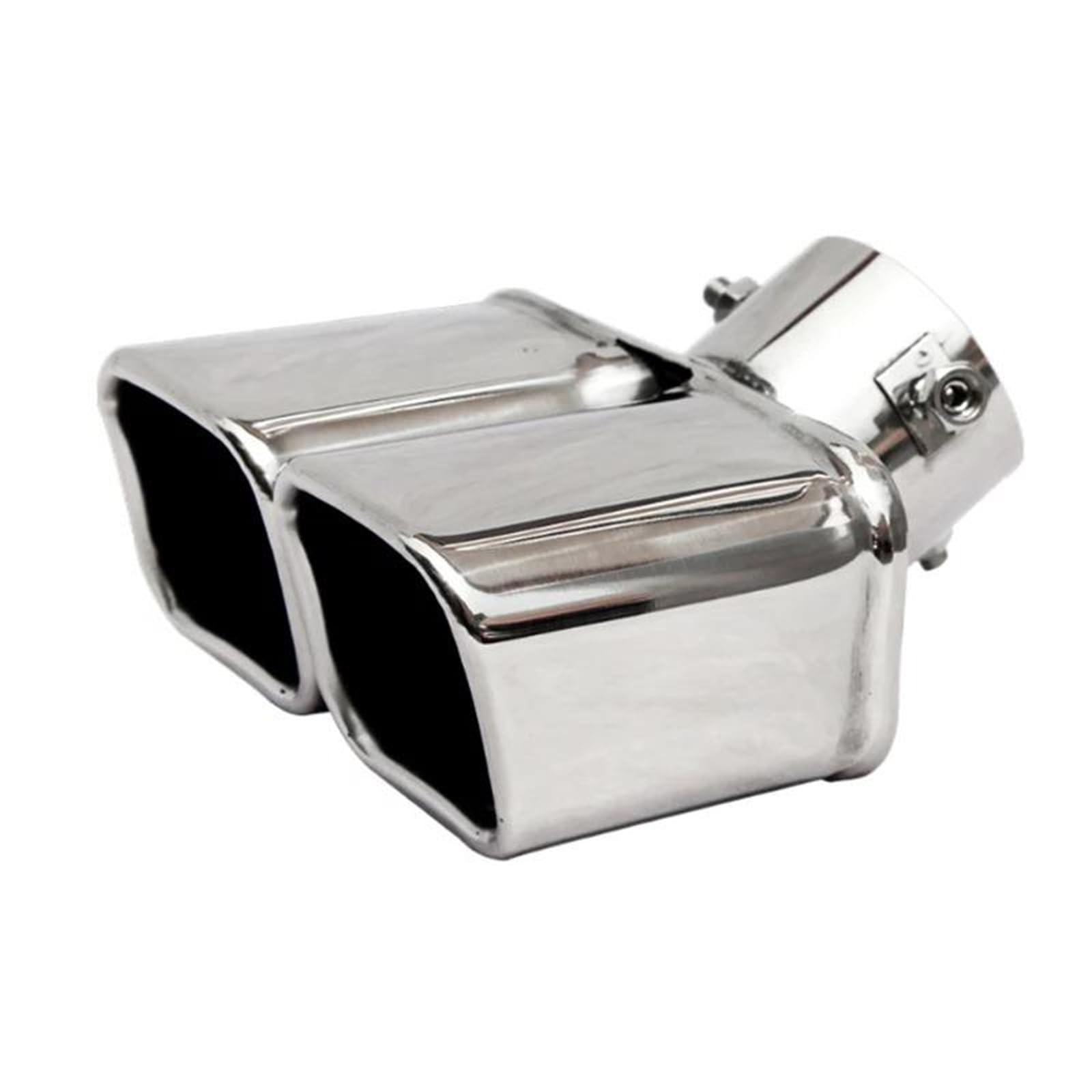 Terminale Tubo Coda 1 pezzo Argento/nero Doppio Terminale Per Auto Tubo Di Scarico Quadrato Universale In Acciaio Inox Ingresso Marmitta 2,5" 3"