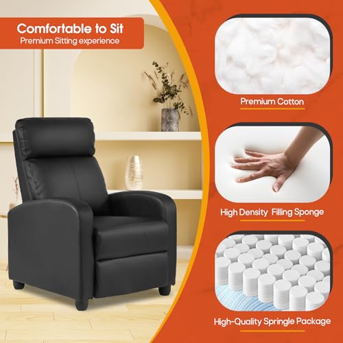 Sillón Plegable PU Cuero Negro miniatura 4