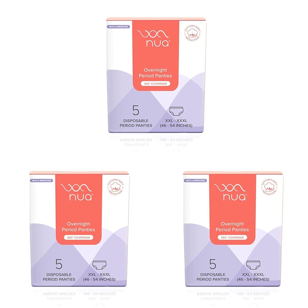 Nua Overnight Disposable Period Panties | Pack of 15 | (XXL-XXXL) | Heavy Flow Absorbency | Leakproof Protection | Discreet & Secure | Breathable | No Rashes | No Discomfort White (B0D6BSV8SV) Amazon Price History, Amazon Price Tracker