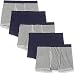 Produktbild find. Belk073m5 boxershorts, Mehrfarbig (Navy & Grey Stripes/Navy), 52 (Herstellergröße: Large), 5er-Pack