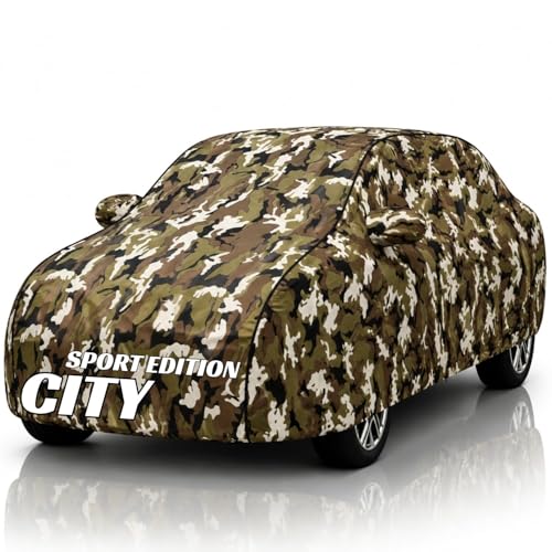 Image of Safe-Cars New Jungle 100% Waterproof City Sport Edition Car Cover | Polyester Car Body Cover for Rain & Sun | UV Protection, Dustproof, Scratch Resistant, Windproof, Heat Resistant, Custom Fit