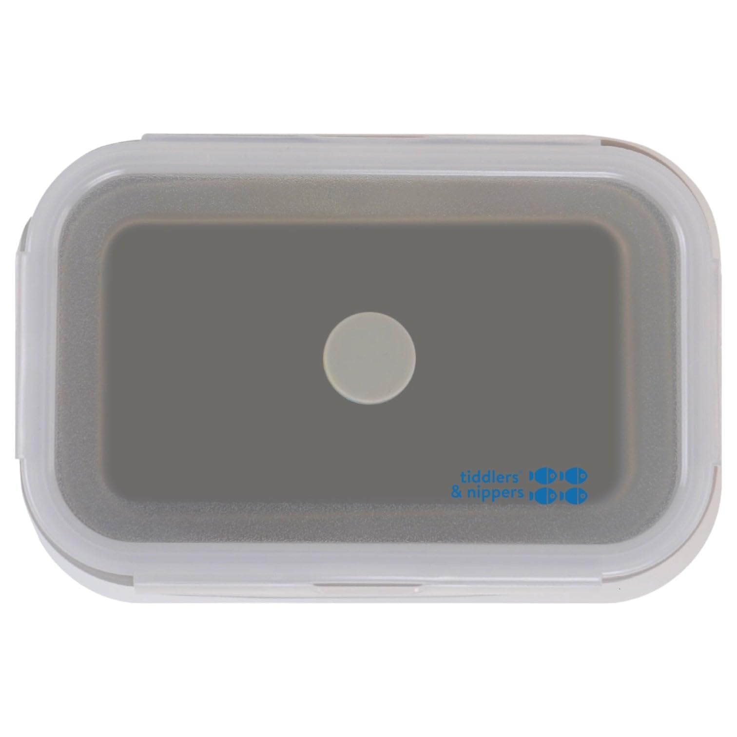 tiddlers & nippers Collapsible Snack Box | Food Grade Silicone & PP | Leak-Proof & BPA-Free | Microwave, Freezer & Dishwasher Safe (Except lid) (Plain Grey)