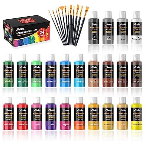 ABEIER Kit de Peinture Acrylique 24 Couleurs Cover