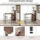 FANTASK Bartisch mit 2stk Barhocker, 2 Personen Holz Bartisch Set mit Halterungen in Kaffee, Küchentheke für Weingläser und Flaschen
