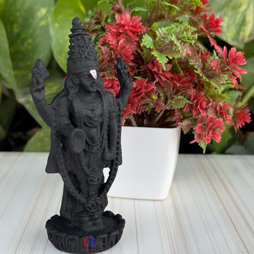 Image of Tirupati Balaji Idol for Car Dashboard, Venkateswara Swamy murthi, Vaastu Advised Balaji Statue - Tirupati Balaji Murti Idols for Pooja Room (Black 11 CM)