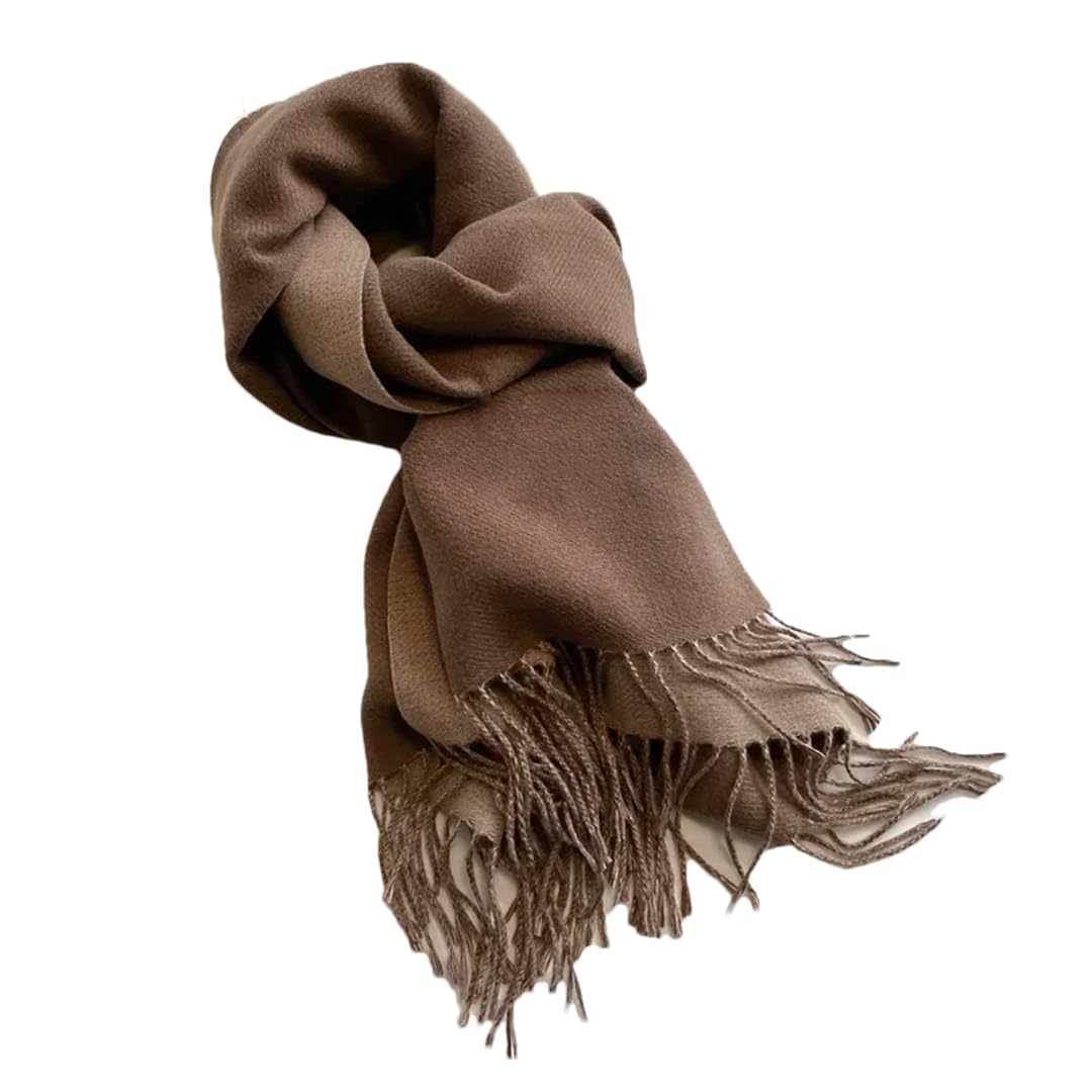 Bufanda cálida de cachemira de invierno para mujer, color sólido, doble cara, pañuelo, envolturas de punto