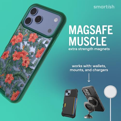 Image of Smartish iPhone 17 Pro Max MagSafe Clear Case - Gripmunk Magnetic Slim Case [Lightweight + Protective] Anti-Yellowing Thin Grip Clear Cover for Apple iPhone 17 Pro Max - Tropical