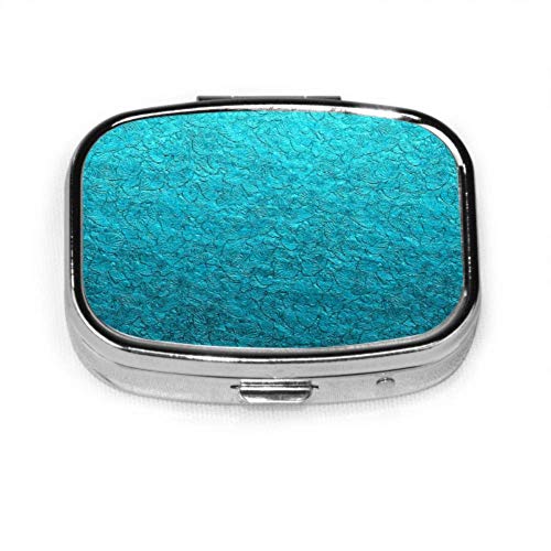 Preisvergleich Produktbild Türkis hinterlässt Texturstruktur Blau Langlebige Pillendose Pillendosen für Frauen Tablet Holder Wallet Organizer Case für Tasche oder Geldbörse
