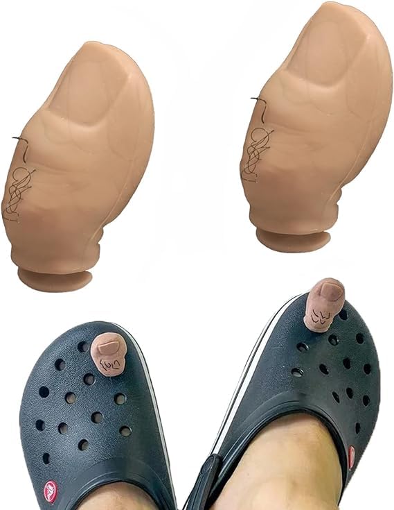 Funny Big Toes Shoe Charms with Hairy for Cro,Cute and Hilarious Realistic 3D Toes Charms for Shoes, Unique and Amusing Accessories for Adults and Kids Birthday Party Decoration