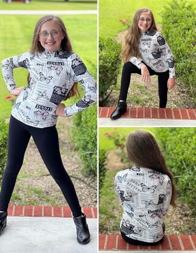 Image of Arshiner Girls Long Sleeve Mock Turtleneck Shirts Slim Fit Base Layer Top