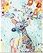 Komking Painting by Numbers Kits, DIY Paint by Numbers for Adults with Brush Canvas, Colorful Deer 16x20inch