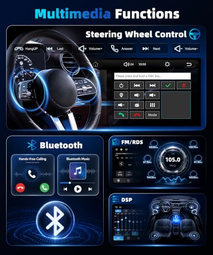 Image of Podofo Linux MP5 Car Stereo for Honda Odyssey 2005-2010 Wireless CarPlay Android Auto 10.1 inch IPS Touch Screen DSP Bluetooth SWC Colour-Keyed Lamp Backup Camera