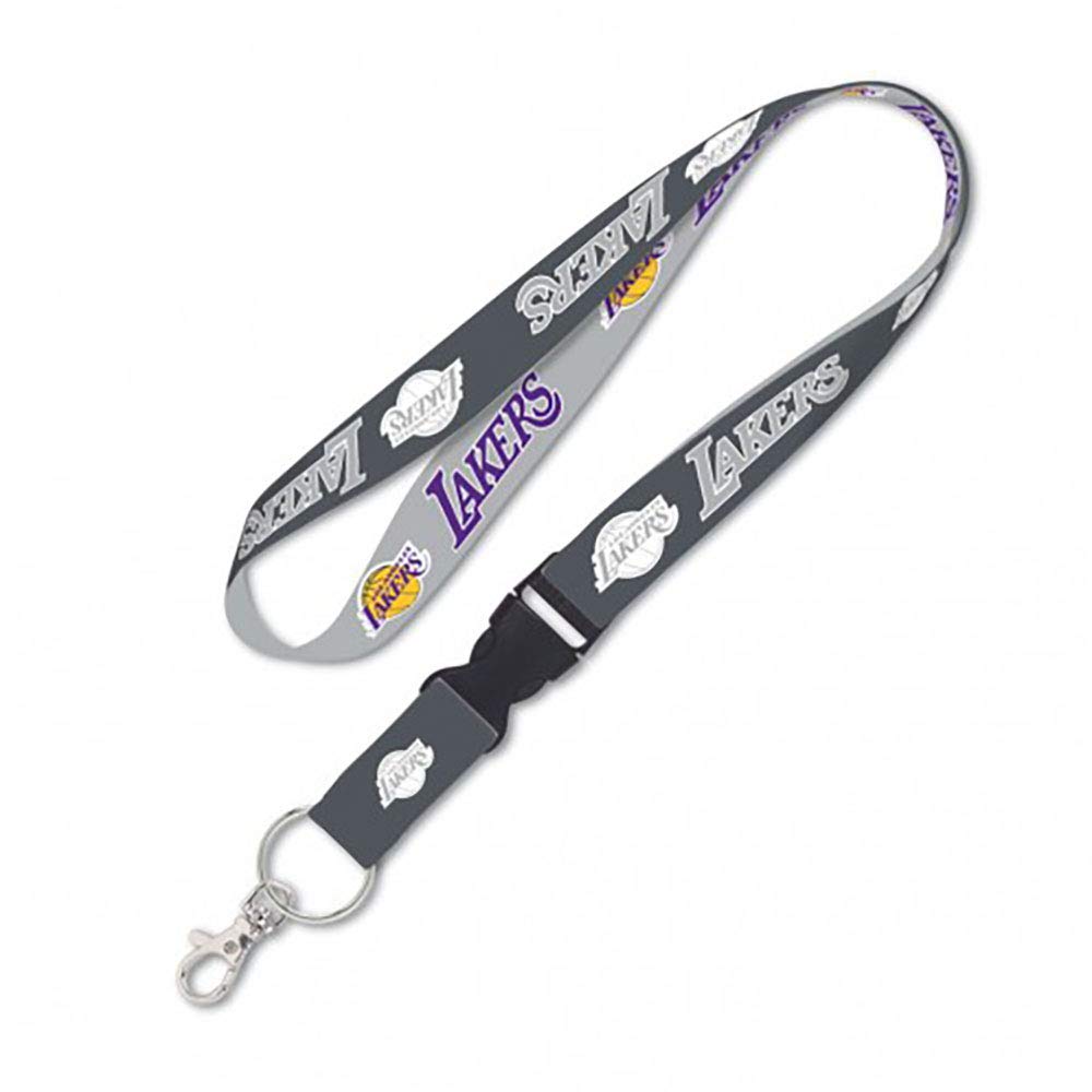 WinCraft Los Angeles Lakers Lanyard with Detachable Buckle Charcoal 1"